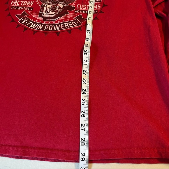 Harley Davidson Blue Ridge Hickory V Twin Spellout Red Long Sleeve T-Shirt Sz L - Picture 10 of 11